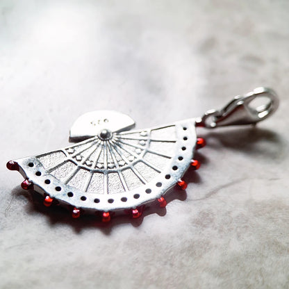 Pendant Red Fan Spring Brand New Fashion Jewelry Europe Style Trendy 925 Sterling Silver Gift For Women