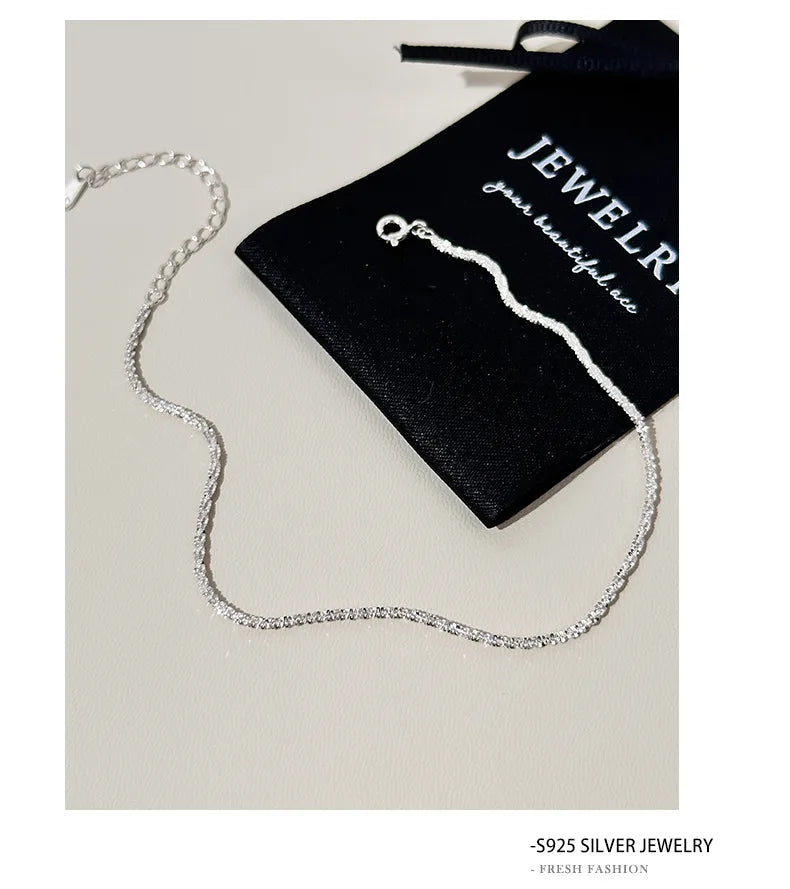 925 Sterling Silver Light Luxury High Quality Anklet for Women Korean Exquisite Elegant Summer Foot Accessories