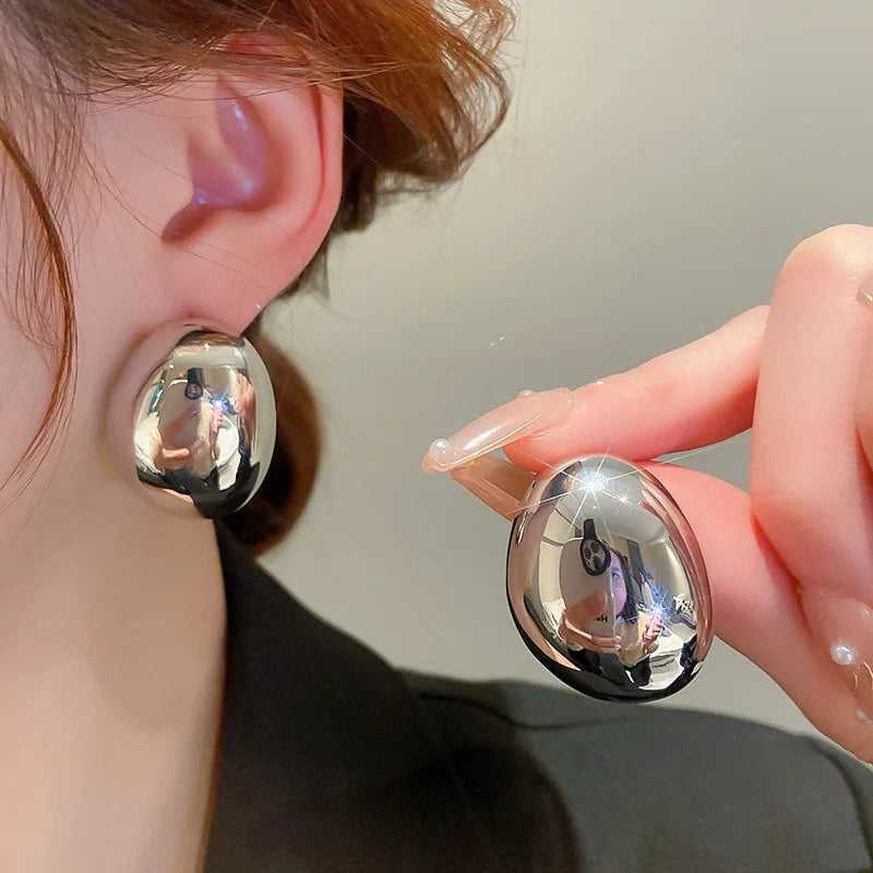 Retro Exaggerate Metal Statement Earrings for Women European Fashion Round Star Square Leaf Twist Geometry Long Earrings Jewelry
