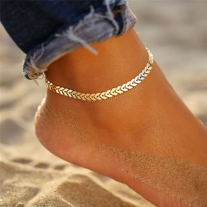 Summer Fashion Leaf Chain Anklet for Women Girls Beach Sexy Leg Barefoot Sandals Foot Anklets Bracelet Accessorie Jewelry Gift