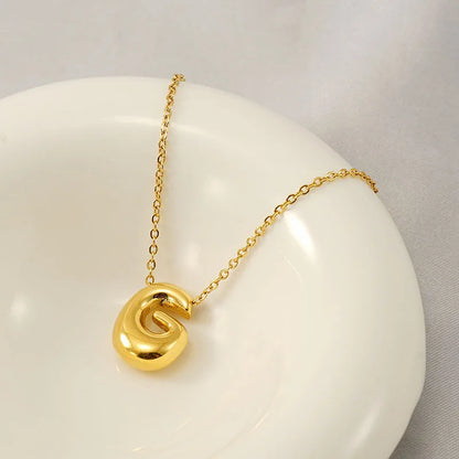LATS 26 English Letter Gold Color Stainless Steel Necklace for Women Personalized Jewelry Gifts Fashion Accessories