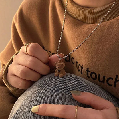 Necklace For Women Cute Simple Girls Animal Cat Sweet Heart Butterfly Pearl Embroidery Flowers Fashion