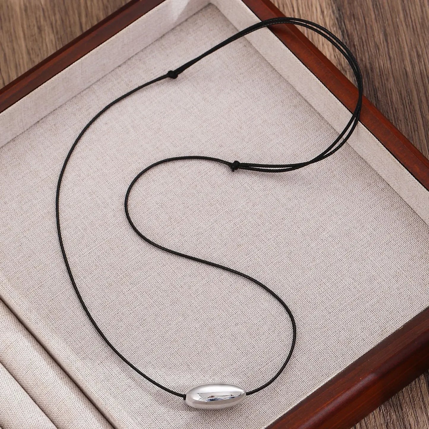 LATS Simple geometry Irregular ball love Heart-shaped knotted rope Necklace for women girl premium adjustable Necklaces Jewelry
