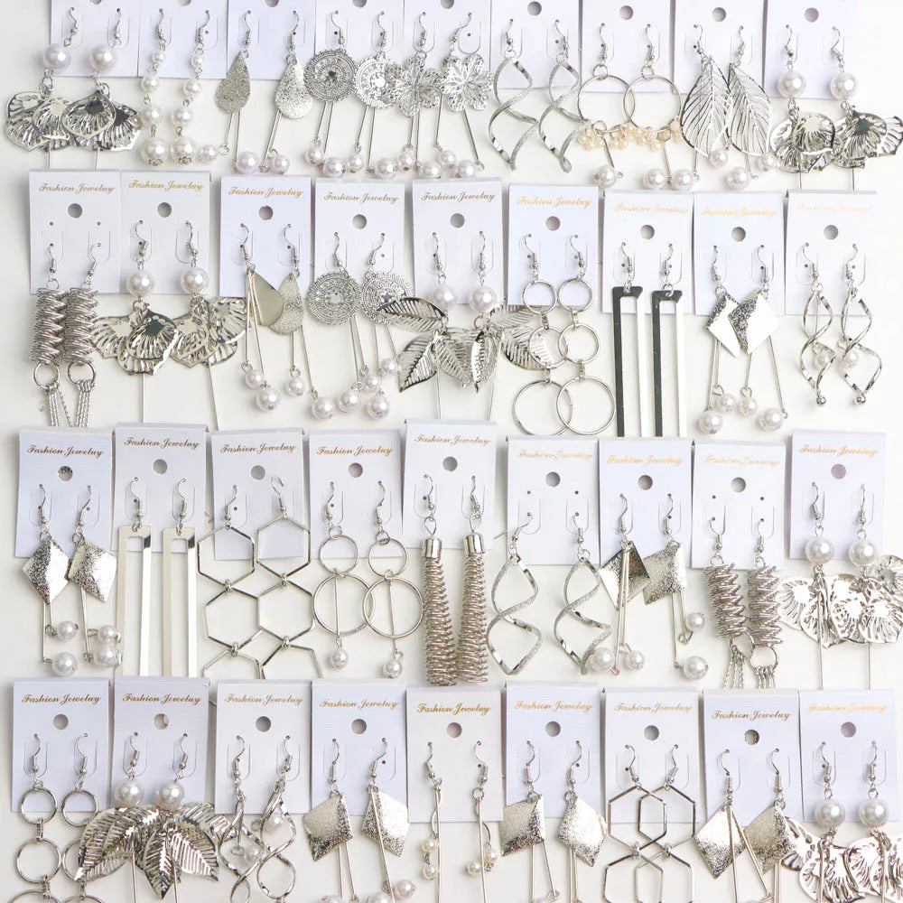 10Pairs/Lot Elegant Simple Stainless Steel Women Earrings Geometric Heart Mixed Style Jewelry Gift Giving Wedding Travel