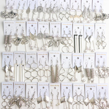 10Pairs/Lot Elegant Simple Stainless Steel Women Earrings Geometric Heart Mixed Style Jewelry Gift Giving Wedding Travel