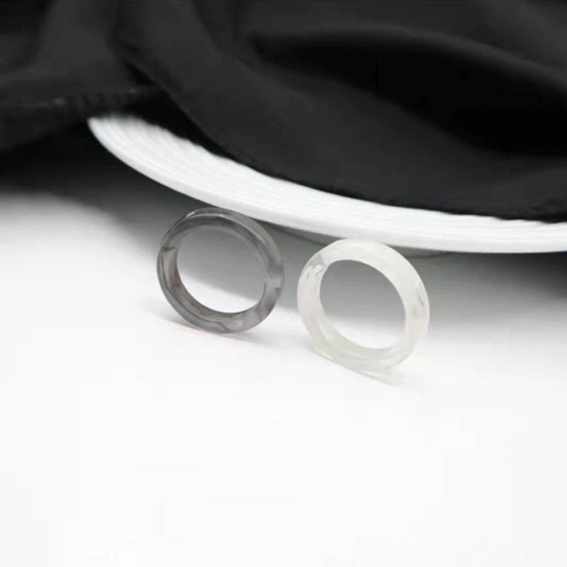 2Pcs Resin Rings Tiny Aesthetic Acrylic Ring Women Teen Girl Cute Stackable Ring Statement Jewelry Ornament Ring Gift