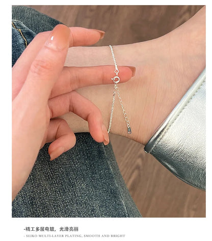 925 Sterling Silver Light Luxury High Quality Anklet for Women Korean Exquisite Elegant Summer Foot Accessories