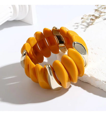 Wedding Wide Bracelet for Girls Charm Resin Bracelets Bangles For Women Luxury High Quality Fashion Jewelry Elastic Party Gifts