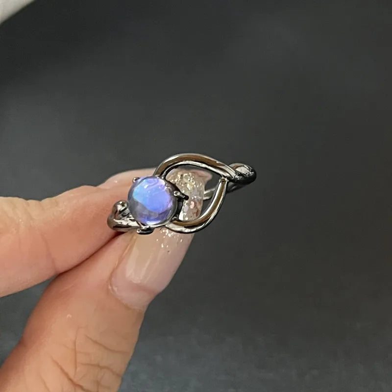 Y2K Crystal Rings Kpop Heart Adjustable Ring Irregular Geometry Punk Vintage Rings Set for Women Girls New Fashion Jewelry