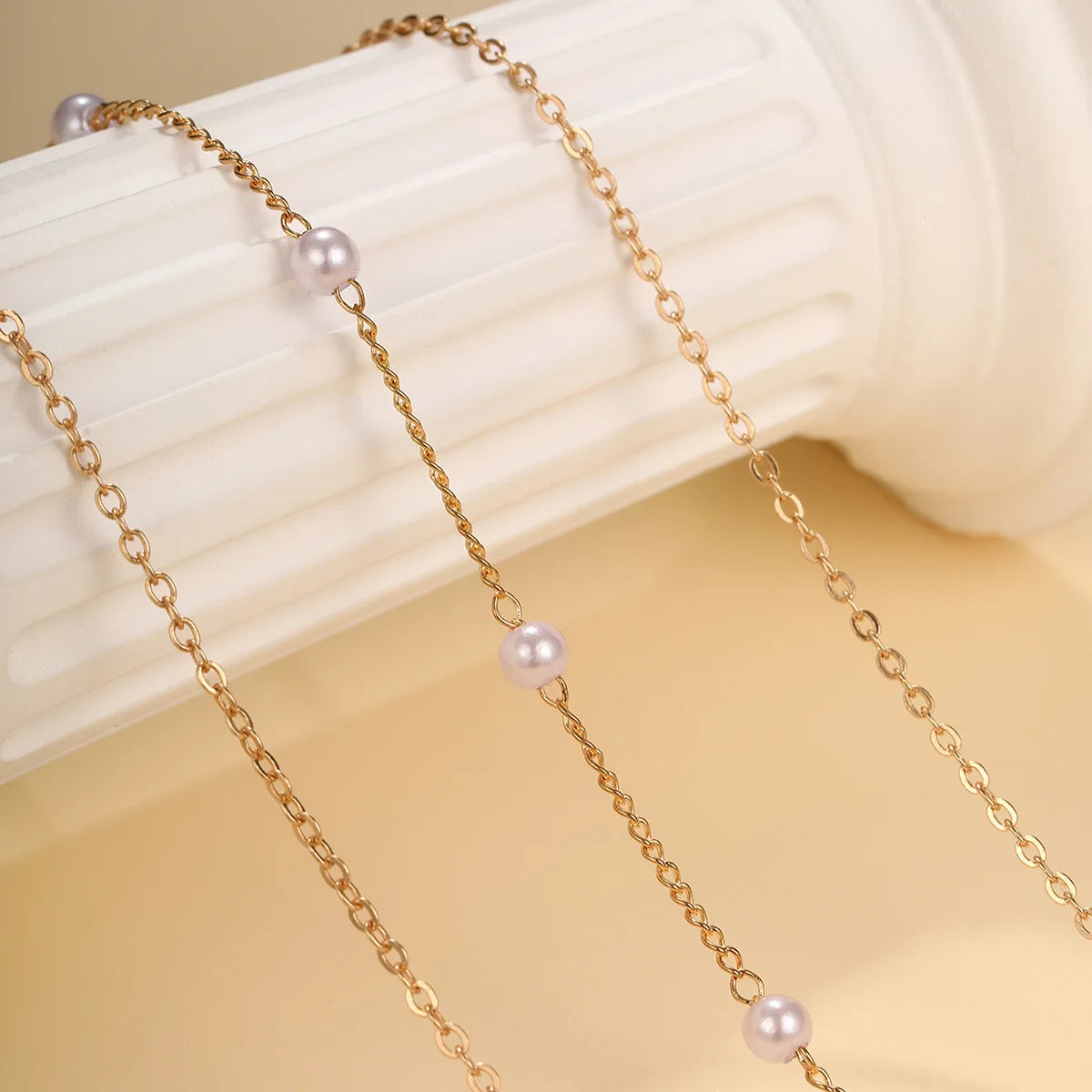 LATS Multilayer Pearl Cross Love Heart Pendant Necklaces for Women Gold Color Fashion Collarbone Neck Chain 2024 Trend Jewelry