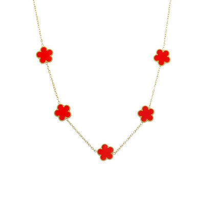 Five-Leaf Plum Blossom Necklace Woman 316L Stainless Steel Clover Elegant Pendant Charm Collarbone Chain Party Jewelry Gifts