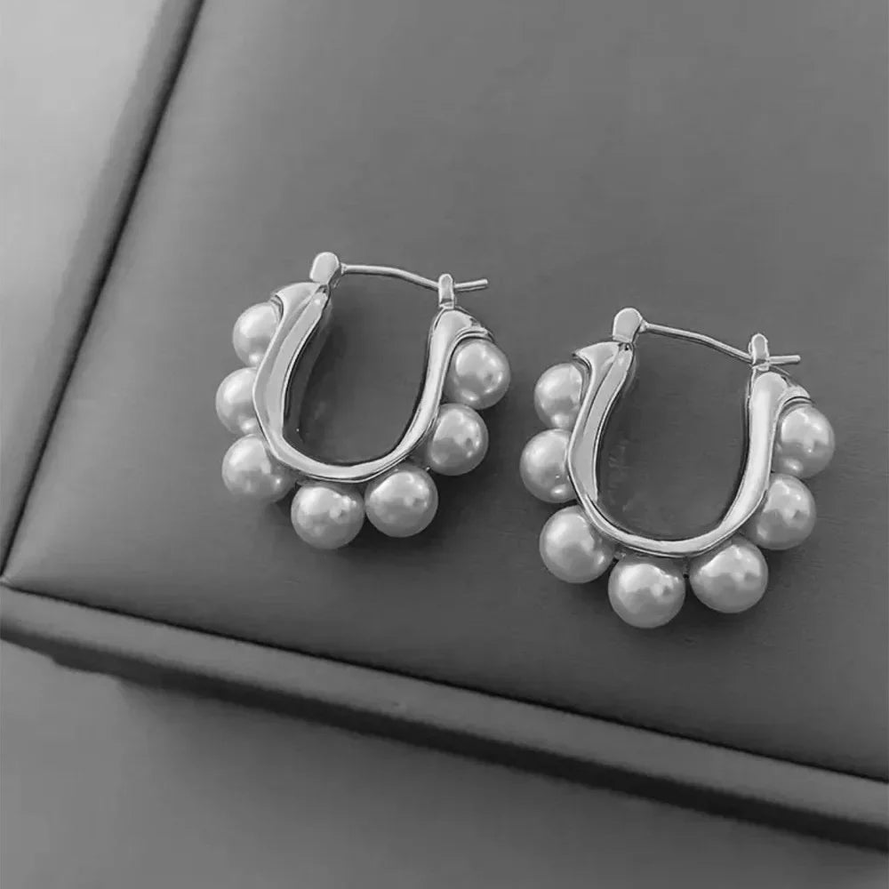 LATS New Design Trendy Retro Geometric Hoop Earrings for Women Irregular Light Luxury Simple Circle Earings Fashion Jewelry Gift
