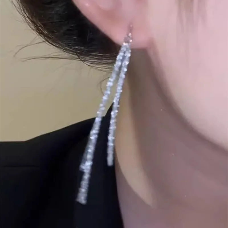 New Long Tassel Chain Dangle Earrings for Women girl Trend Korean Fashion Fine Earring Wedding Luxury Y2K Jewelry Wholesale