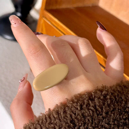 HANGZHI Irregular Wide Large Chunky Rings for Women Vintage Acrylic Resin Autumn Winter Geometric Stacking Wear Finger Jewelry