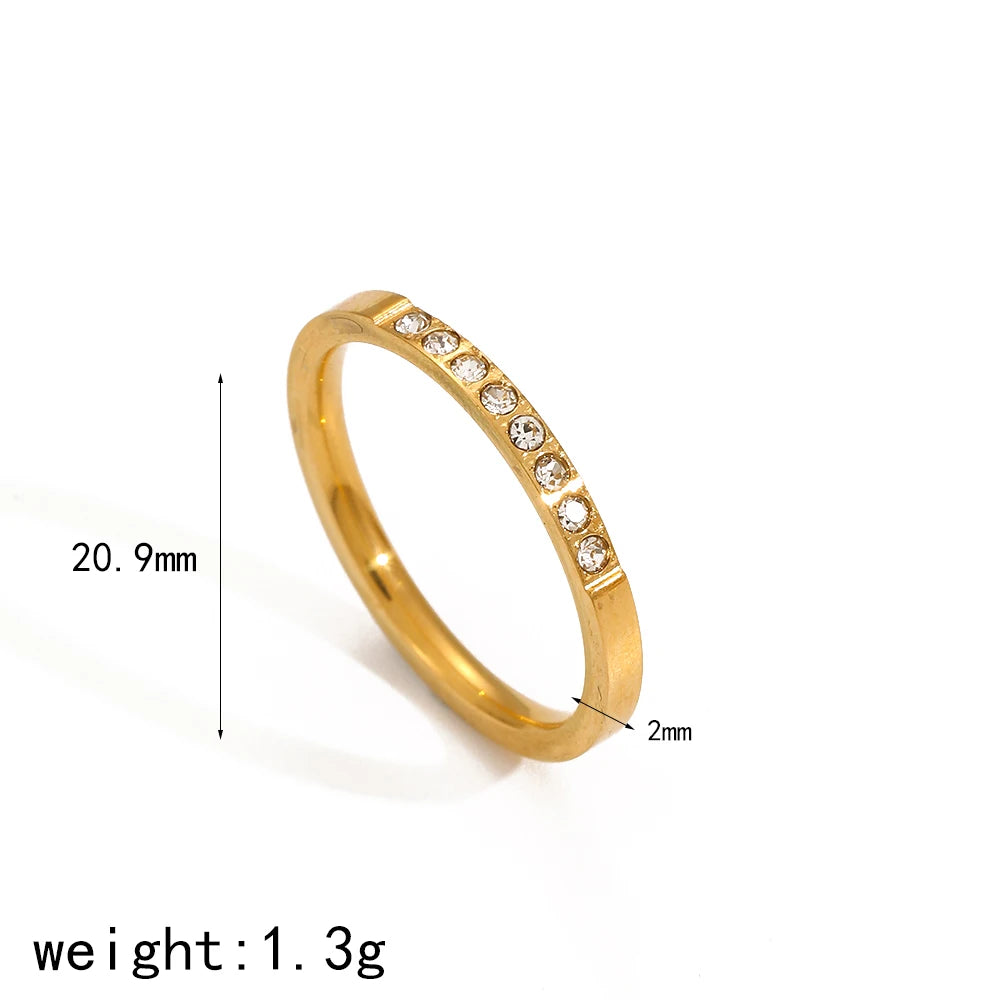 Tarnish Free Dainty Rings Stainless Steel 18K Gold Plated  Knuckle Rings For Lady waterproof Minimalist Gold Rings For Women