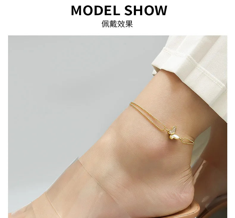 Anklets For Women Stainless Steel 18K Gold Plated High Quality No Tarnish Women's Ankle Bracelets Foot Chains Luxury Ankle Strap