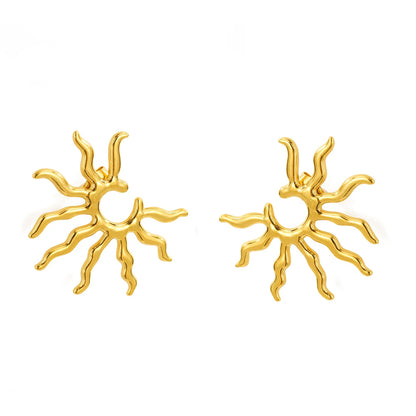 Stainless Steel Earrings Beautifully Unique and Individual Designs Blazing Sun Sculpted Earrings For Women Jewelry Daily Wear