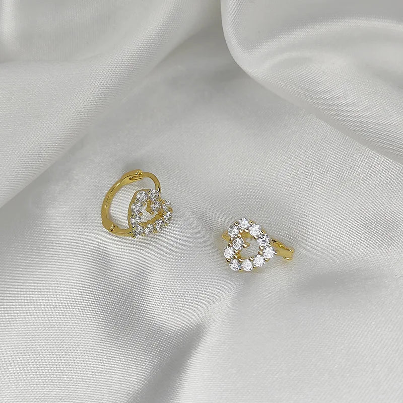 2PC Stainless Steel Little Huggies Hoop Earrings For Women Tiny Crystal Zirconia Pendant Cartilage Earrings Piercing Jewelry