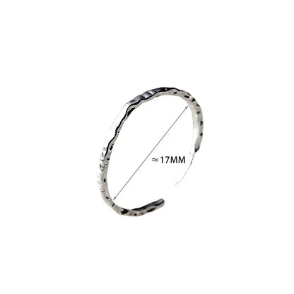 Real 925 Sterling Silver Minimalist Geometric Round Adjustable Rings for Women Trendy Fine Jewelry Irregular Accessories