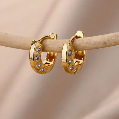 Zircon Star Earring For Women Girl Stainless Steel Hoop Piercing Earring y2k 2023 New Jewelry Accessories aretes free shipping