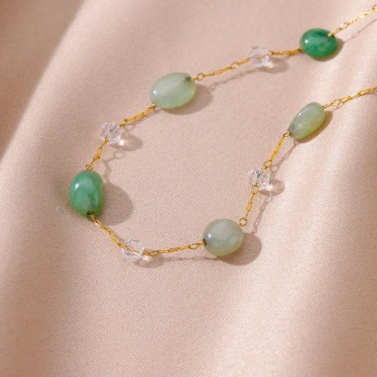 Anklets for Women Stainless Steel Stone Beaded Chain Anklet Summer Beach Accessories Boho Leg Bracelets Jewelry Tobilleras Mujer