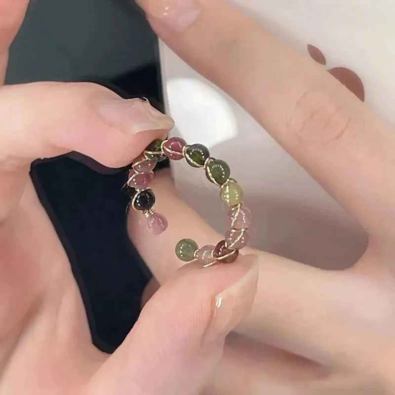 Shell Opal Stone Cuff Rings For Women Girl 2024 New Trend Fashion Personalized Vintage Jewelry Ladies Gifts Party anillos mujer