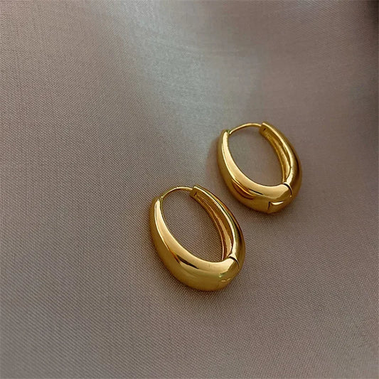 LATS 2024 Hot Sale Fashion Metal Drop Earrings for Woman Vintage Hoop Earring Trend Classic Party Wedding Pendant Jewelry Gift