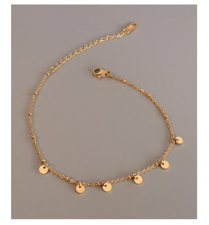 Anklets For Women Stainless Steel 18K Gold Plated High Quality No Tarnish Women's Ankle Bracelets Foot Chains Luxury Ankle Strap
