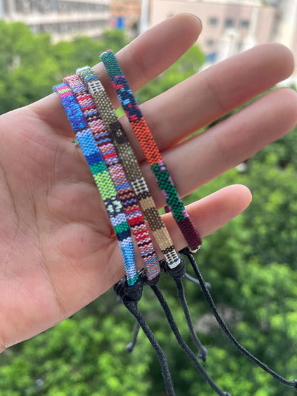 4PCS Summer Bohemian Style Hand-woven Anklets Men and Ladies Couple's Adjustable Anklets Set Beach Leisure