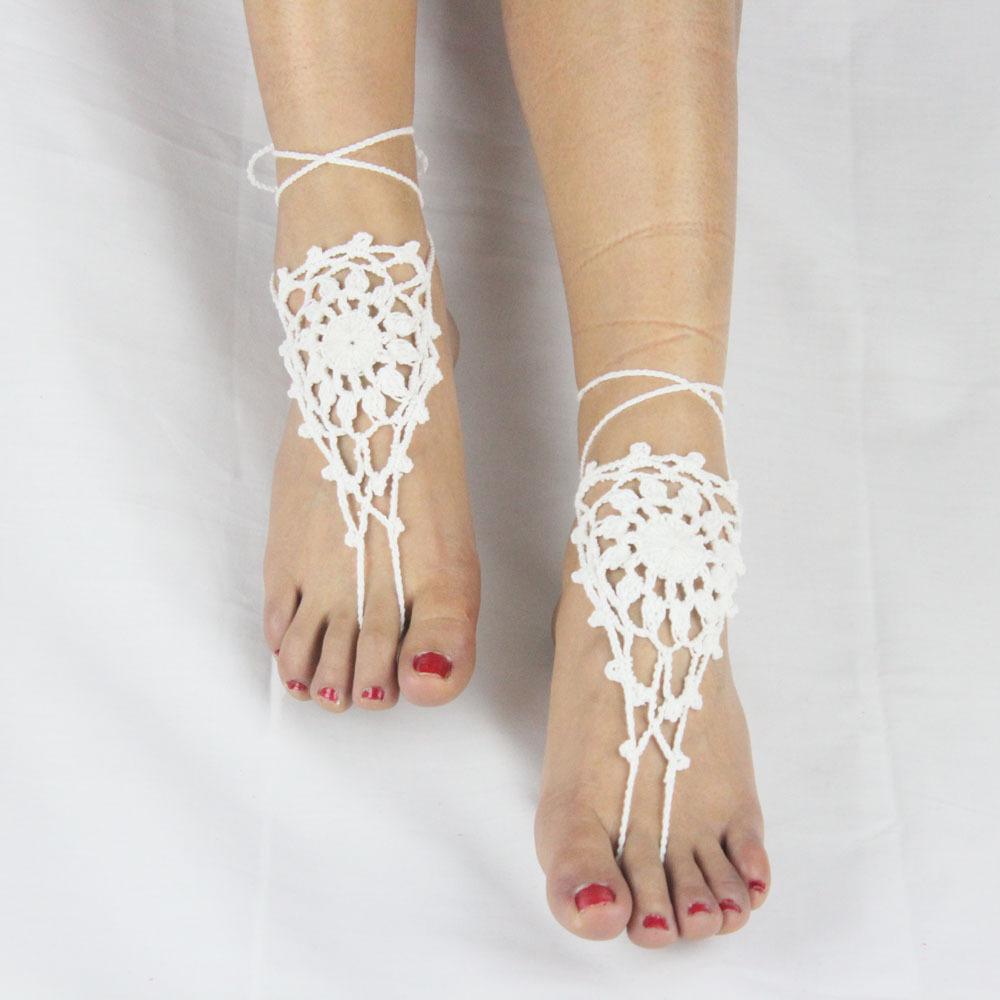 Crochet Barefoot Sandals Wedding Anklets Beach Anklets Shoes Ornament Ankle Bracelet