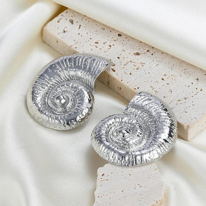 Snail Shell Shape Earrings Big Conch Stud Earrings for Women Bohemia Charm Summer Beach Choker Jewelry Holiday Accessories Gifts