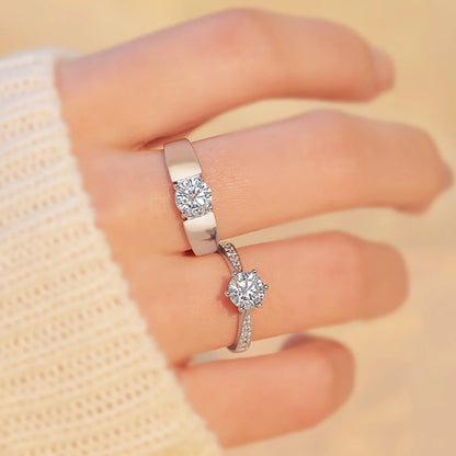 Fashion Black White Ring Geometric Irregularities Smooth Couple Adjustable Rings Simplicity Student Party Jewelry