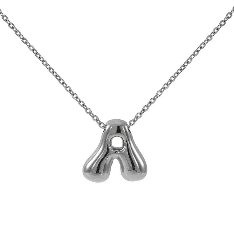 LATS 26 English Letter Gold Color Stainless Steel Necklace for Women Personalized Jewelry Gifts Fashion Accessories