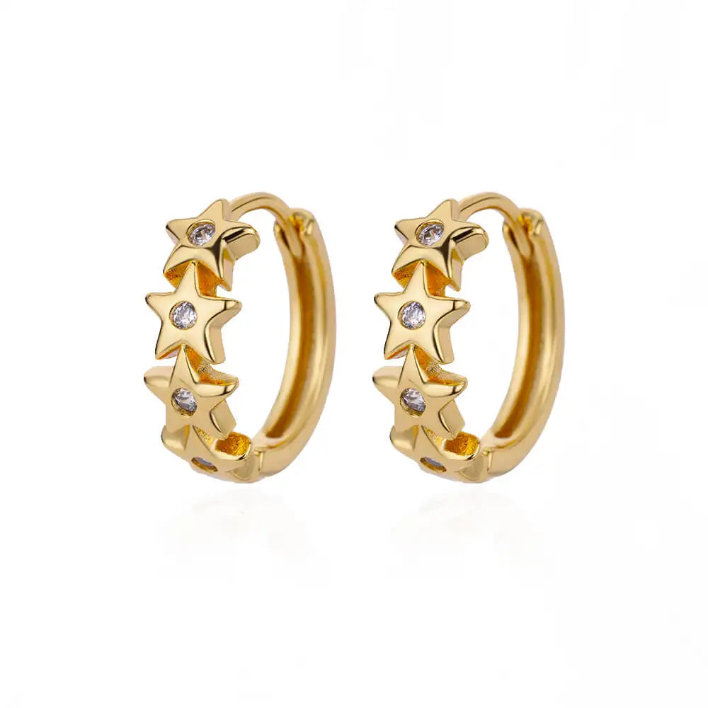 Zircon Star Earring For Women Girl Stainless Steel Hoop Piercing Earring y2k 2023 New Jewelry Accessories aretes free shipping
