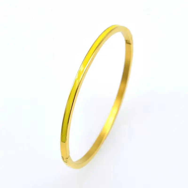 Zalman Colorful Enamel Bangles Women Gold Color Stainless Steel Simple Romantic Bracelet Never Fade Wholesale 2023