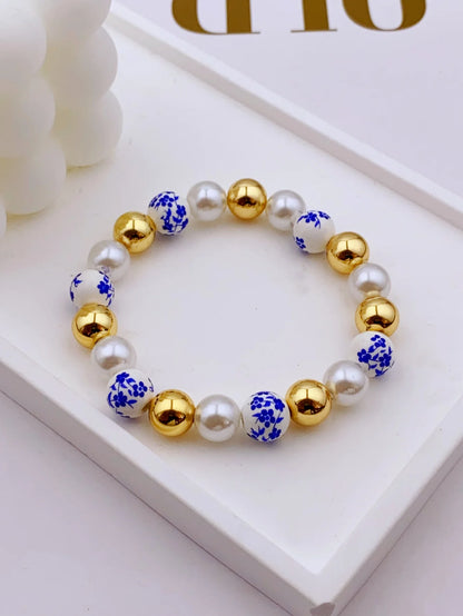 Elegant Ceramic Bracelet with Acrylic Beads and Pearls Handmade for Women's Daily Wear bracelet for women