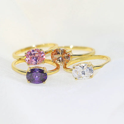 Wedding Engagement Rings For Women Jewellry For Female Gold Color Ring With Stone Women' Ring Dating Jewelry Wholesale R865