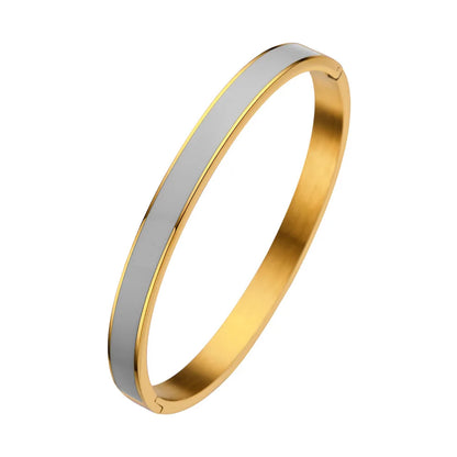 Zalman Colorful Enamel Bangles Women Gold Color Stainless Steel Simple Romantic Bracelet Never Fade Wholesale 2023