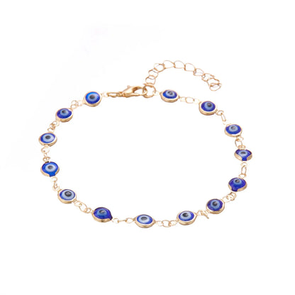 Bohemian Colorful Turkish Eyes Anklets For Women Creative Classic Lucky Evil Blue Eyes Ankle Bracelets Summer Beach Leg Jewelry