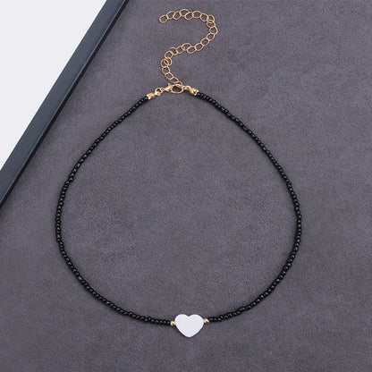 LATS Colorful Seed Beads Choker Nekklace for Women Girl New Love Heart Design Collar Fashion Jewelry Wholesale Dropshipping