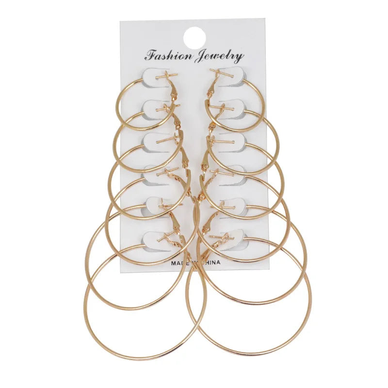 Trendy 12 Pairs/Set Cute Triangle Crystal Heart Stud Earrings for Women Ball Simulated Pearl Flower Brincos