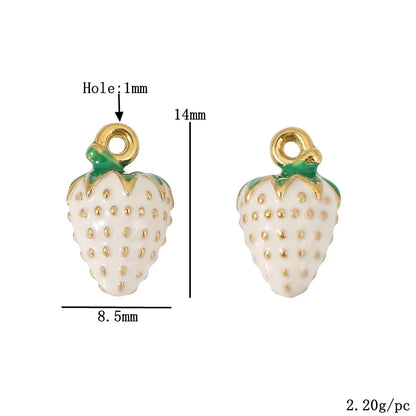 3pcs/lot Stainless Steel Enamel Strawberry Charms Pendants for DIY Jewelry Necklace Earrings Bracelets Making Accessories