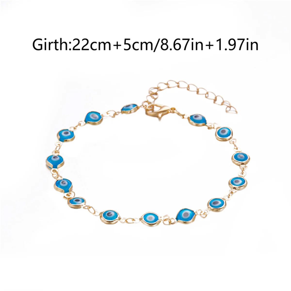 Bohemian Colorful Turkish Eyes Anklets For Women Creative Classic Lucky Evil Blue Eyes Ankle Bracelets Summer Beach Leg Jewelry