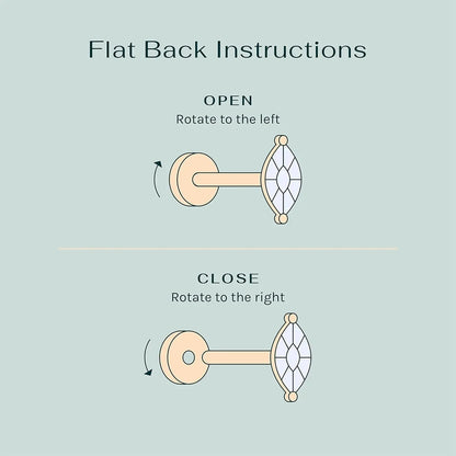 K Gold Plated White Gold Plated Posts Pair of Flat Back Stud Earrings for Women | Heart Earrings