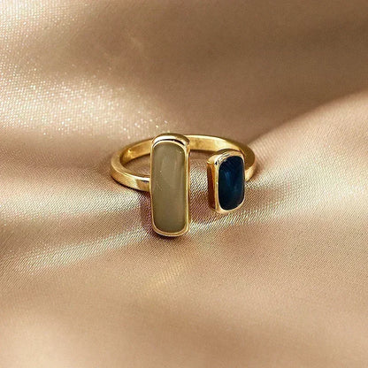 Shell Opal Stone Cuff Rings For Women Girl 2024 New Trend Fashion Personalized Vintage Jewelry Ladies Gifts Party anillos mujer
