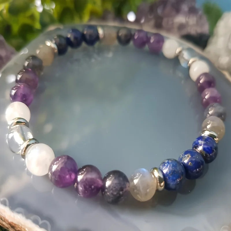 Wisdom Bracelet, Decision Guide, Clear Communication Wrist Rosary, Enlightenment, Intuition, Insight, Knowledge, Crystal Healing