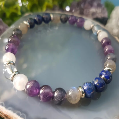Wisdom Bracelet, Decision Guide, Clear Communication Wrist Rosary, Enlightenment, Intuition, Insight, Knowledge, Crystal Healing
