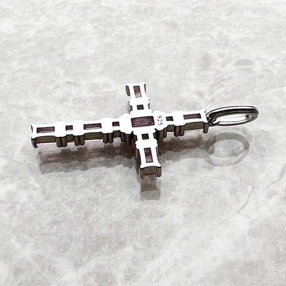 Pendant Cross with Pink Stones Brand New Jewelry 925 Sterling Silver Europe Accessories Romantic Gift For Women