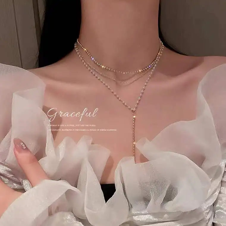 Exquisite Dolphin Star Blue Crystal Pendant Necklace For Women Fashion Personalized Daily Accessory Party Jewelry Birthday Gifts
