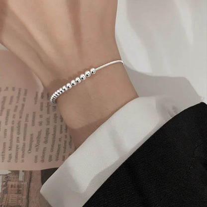 925 Sterling Silver Bracelet Beads Adjustable Geometric Elegant Punk For Woman Girl Fashion Jewelry Gift Dropship Wholesale
